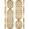 Zariya Star Luxe oval floral stainless steel partition with gold geometric lattice design