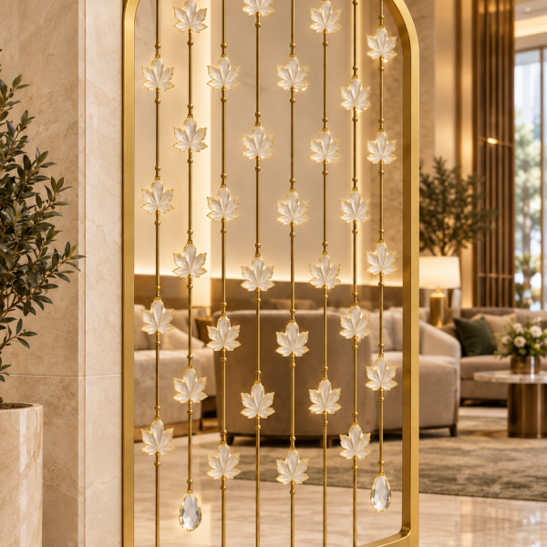 Maple Leaf Luxe leaf design premix glass partition