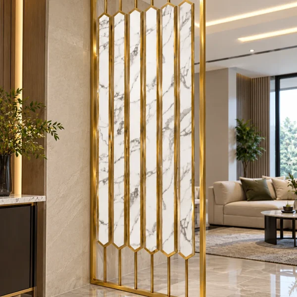 marble design stainless steel partition